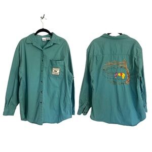 Vintage Disney Store Winnie the Pooh Naturalist embroidered button up shirt XL